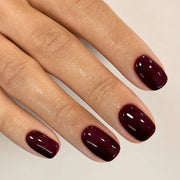 Merlot Glass Round Press On Nails 24PCS