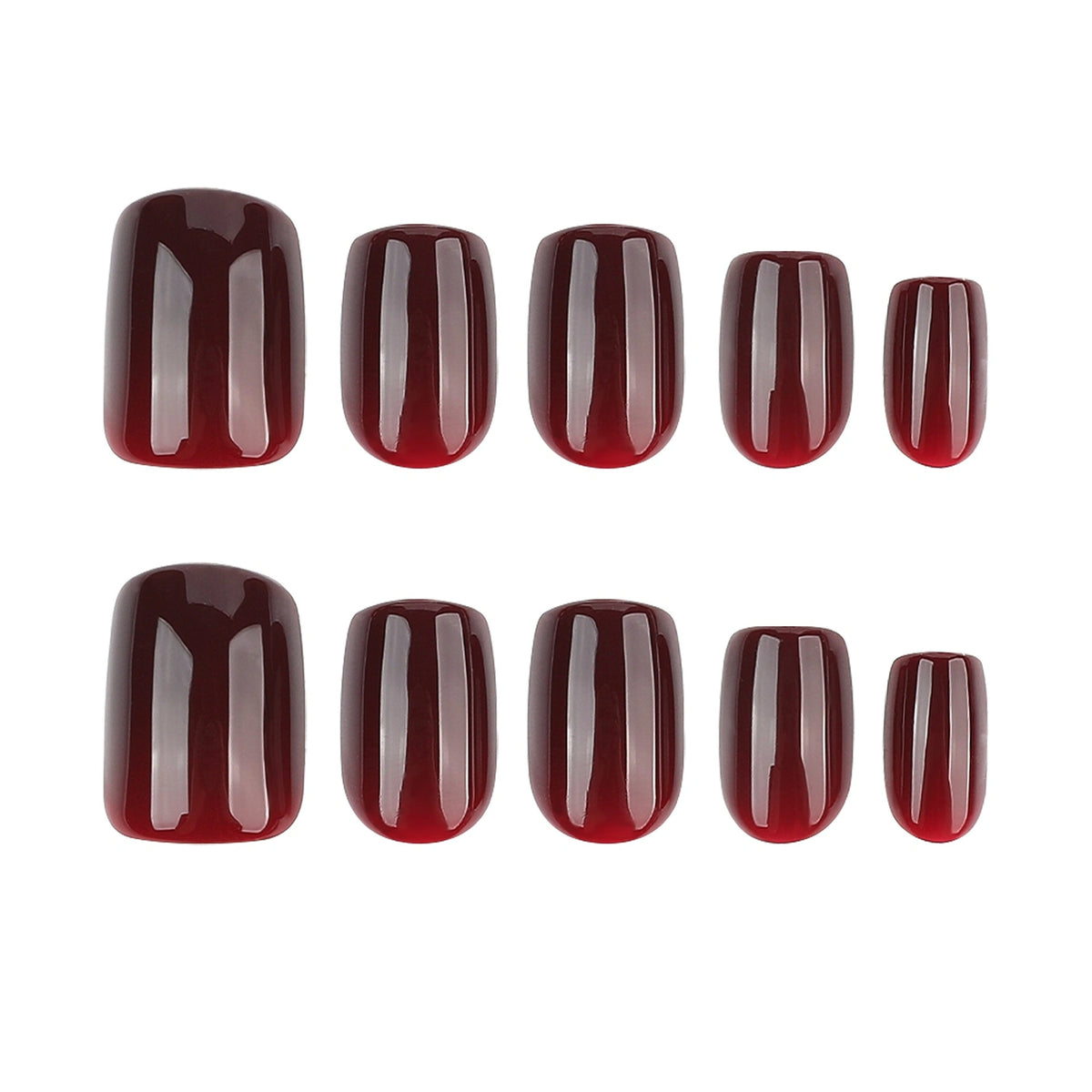 Merlot Glass Round Press On Nails 24PCS