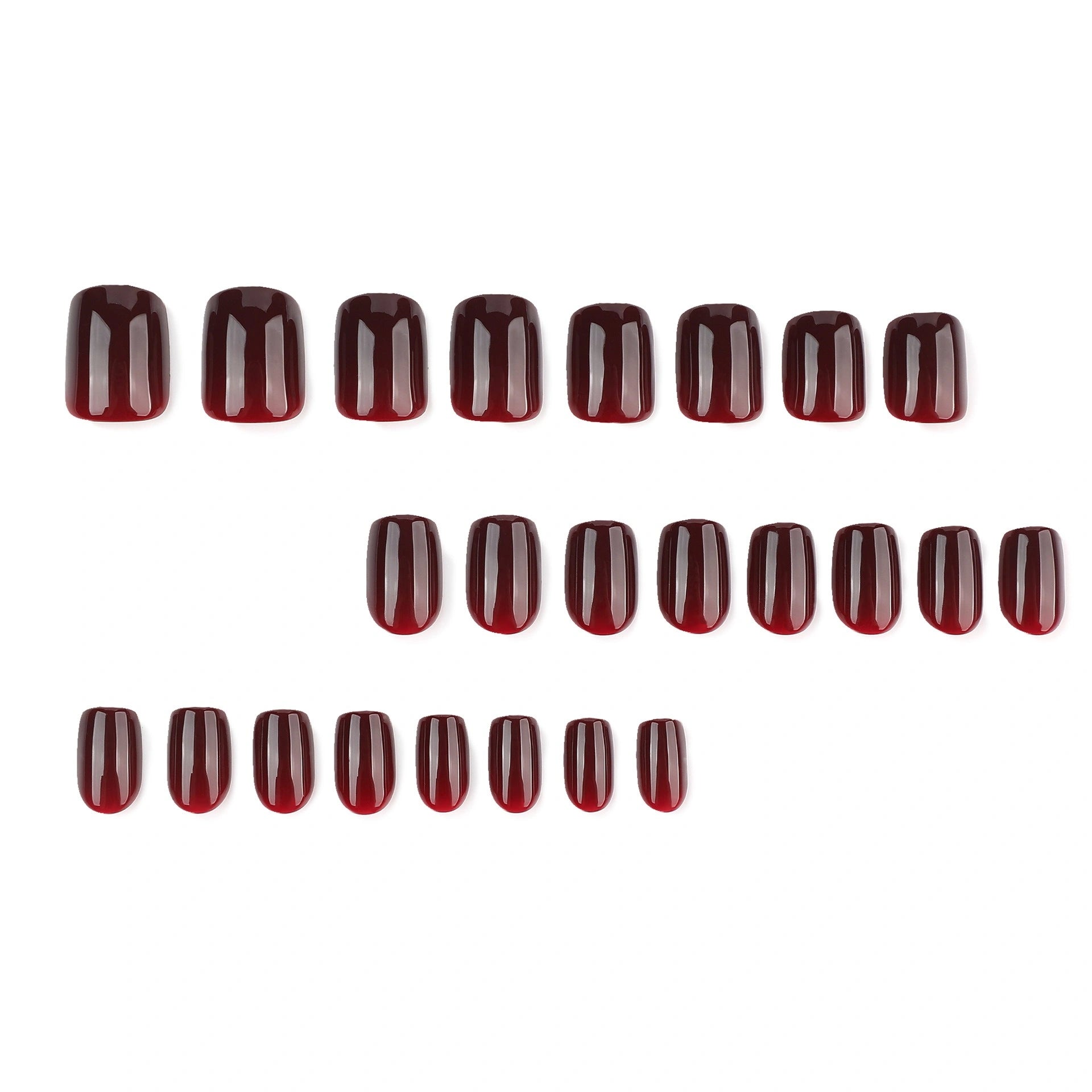 Merlot Glass Round Press On Nails 24PCS