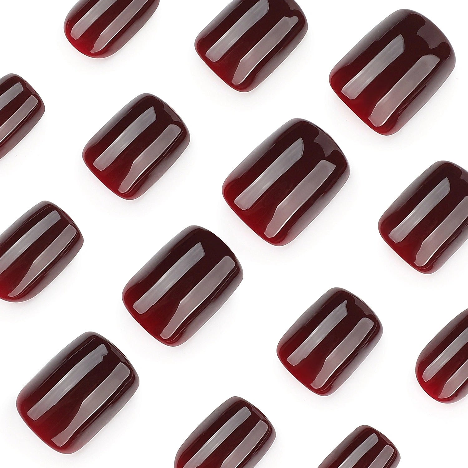 Merlot Glass Round Press On Nails 24PCS