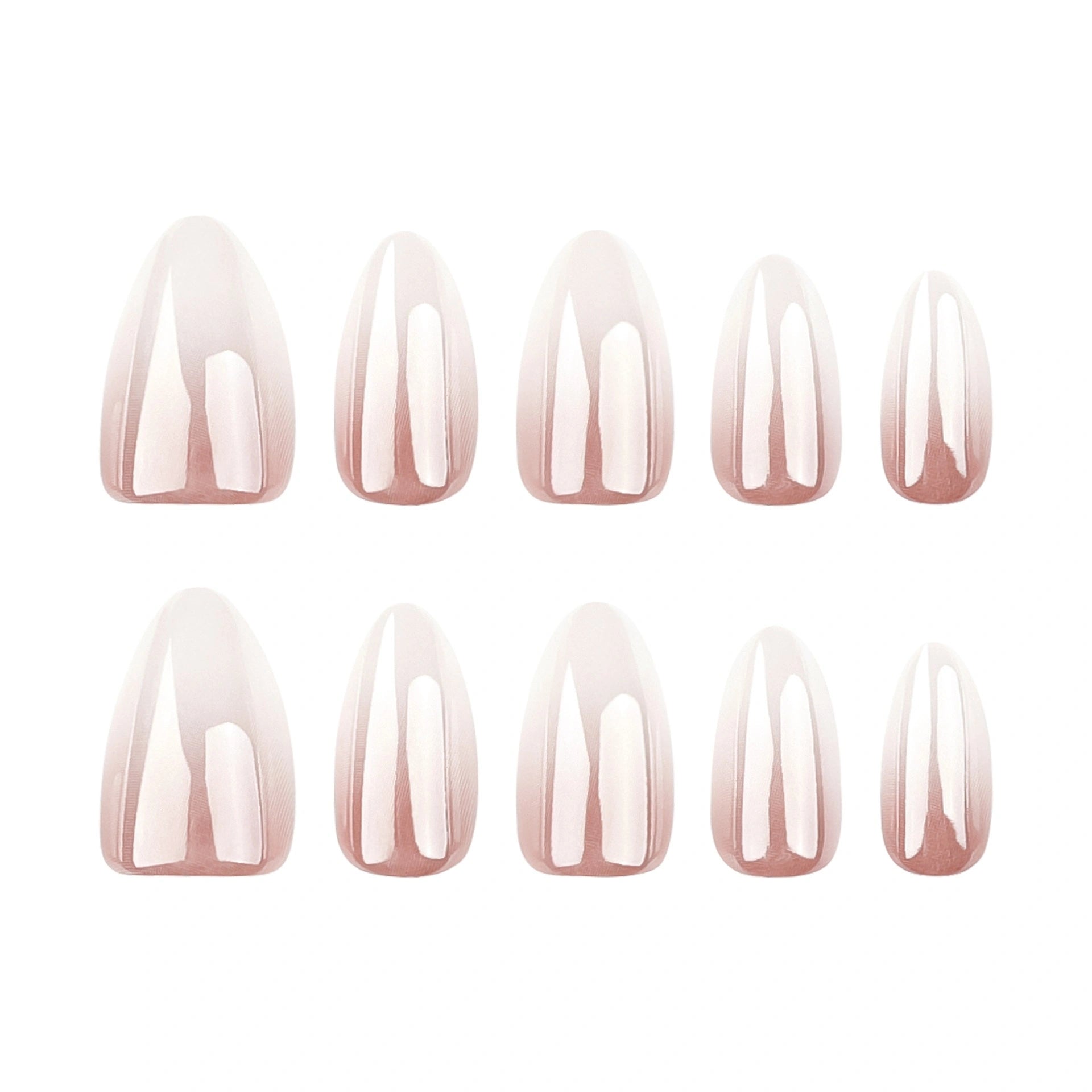 Milky Blush Ombre Almond Press On Nails 24PCS