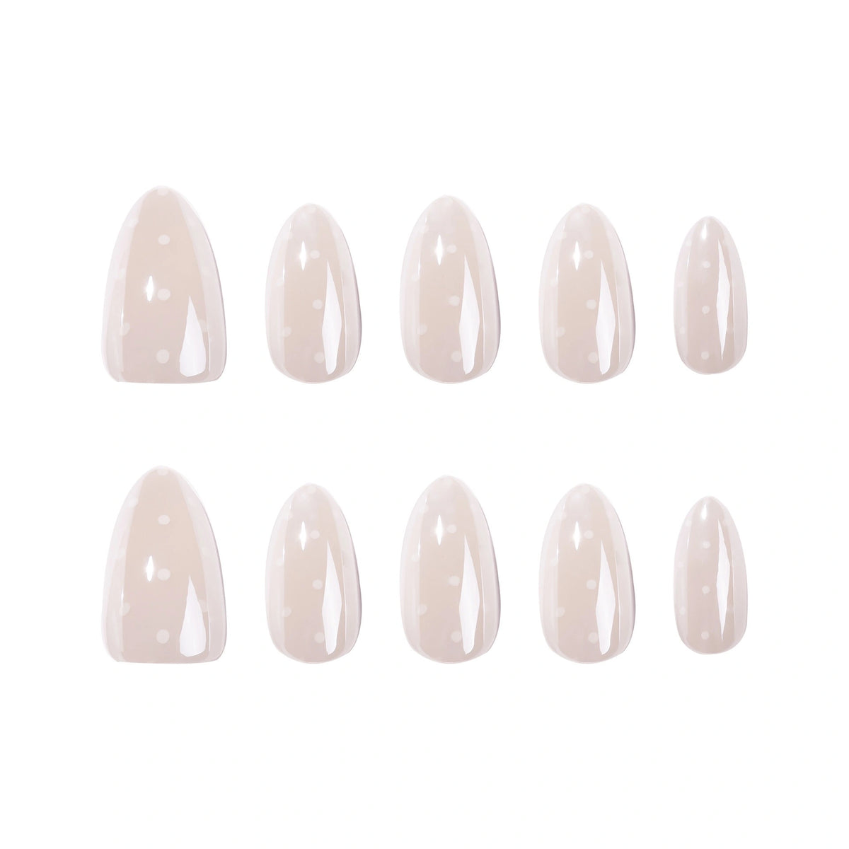 Milky Porcelain Almond Press On Nails 24PCS