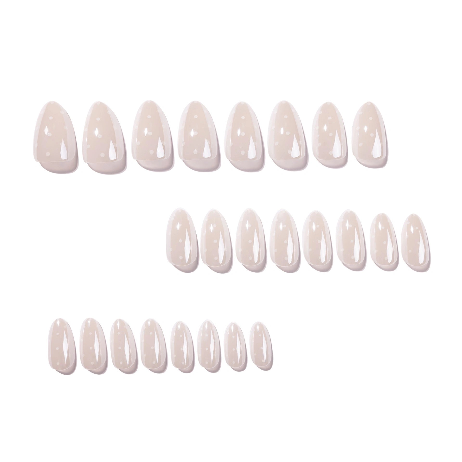 Milky Porcelain Almond Press On Nails 24PCS