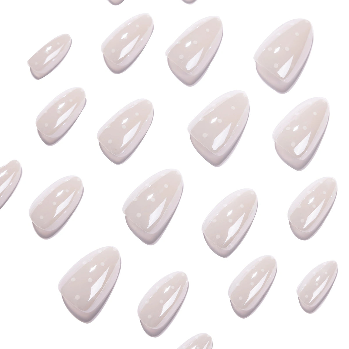 Milky Porcelain Almond Press On Nails 24PCS