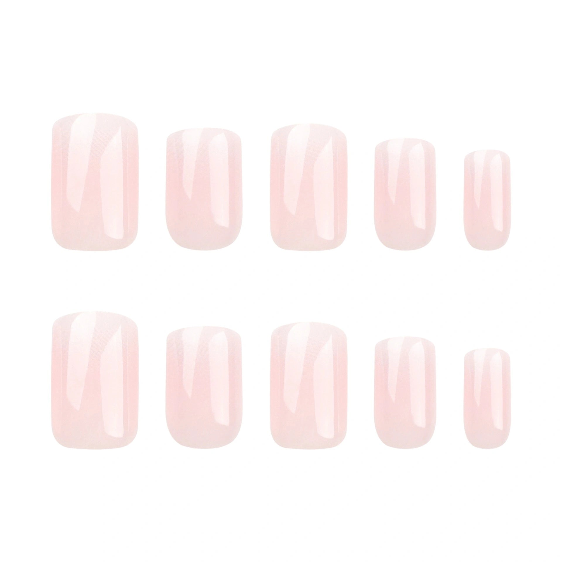 Milky White French Square Press On Nails 24PCS