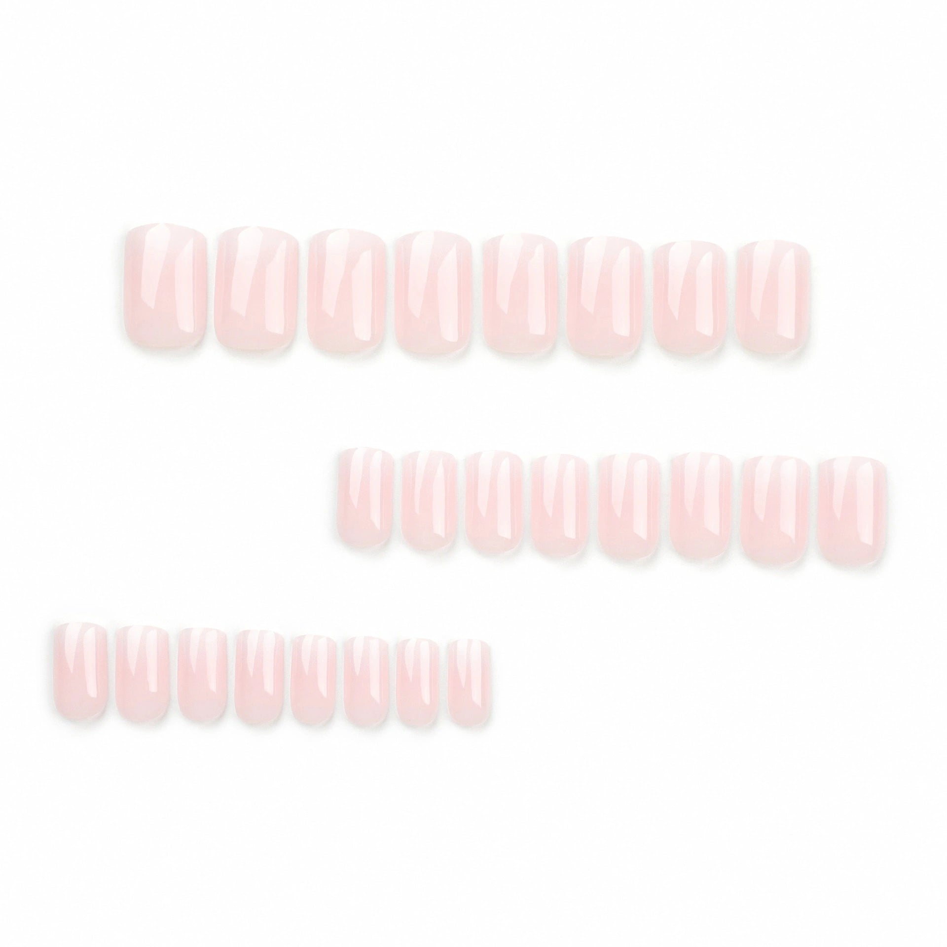 Milky White French Square Press On Nails 24PCS