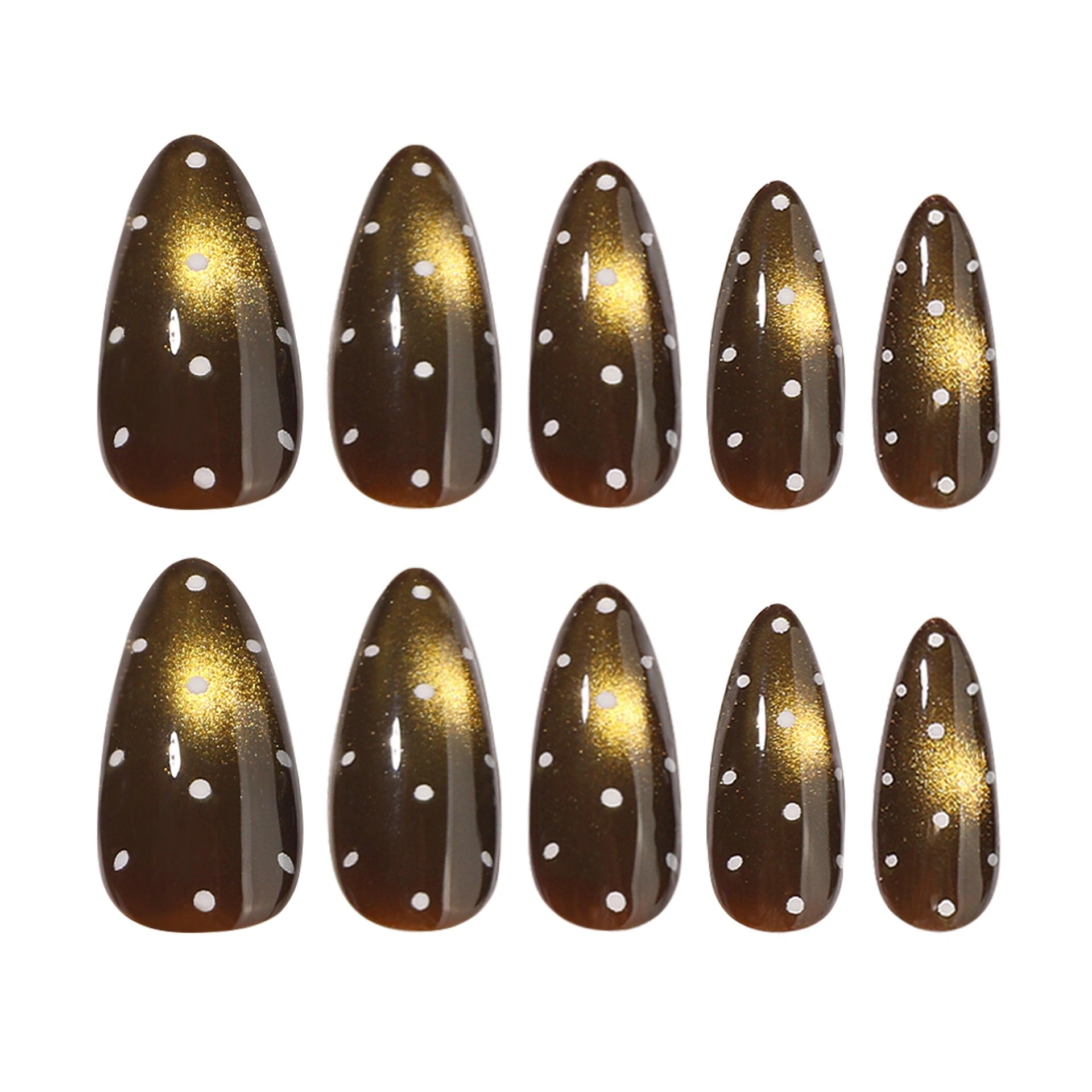 Olive Galaxy Dot Almond Press On Nails 24PCS
