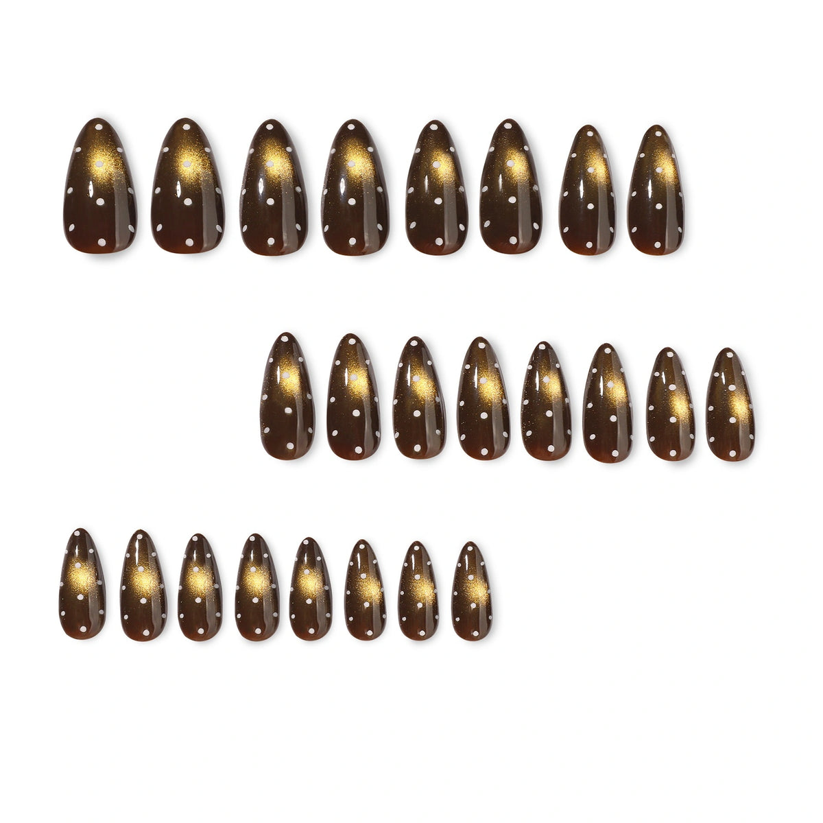 Olive Galaxy Dot Almond Press On Nails 24PCS