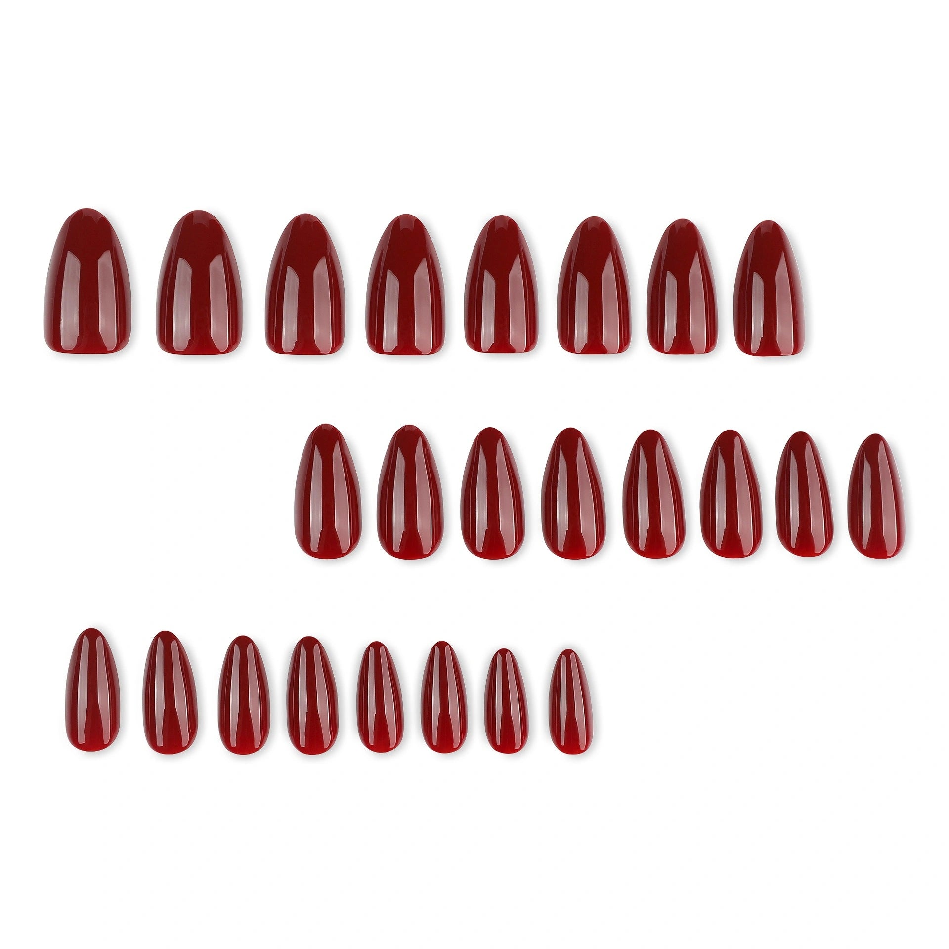 Oxblood Jelly Almond Press On Nails 24PCS