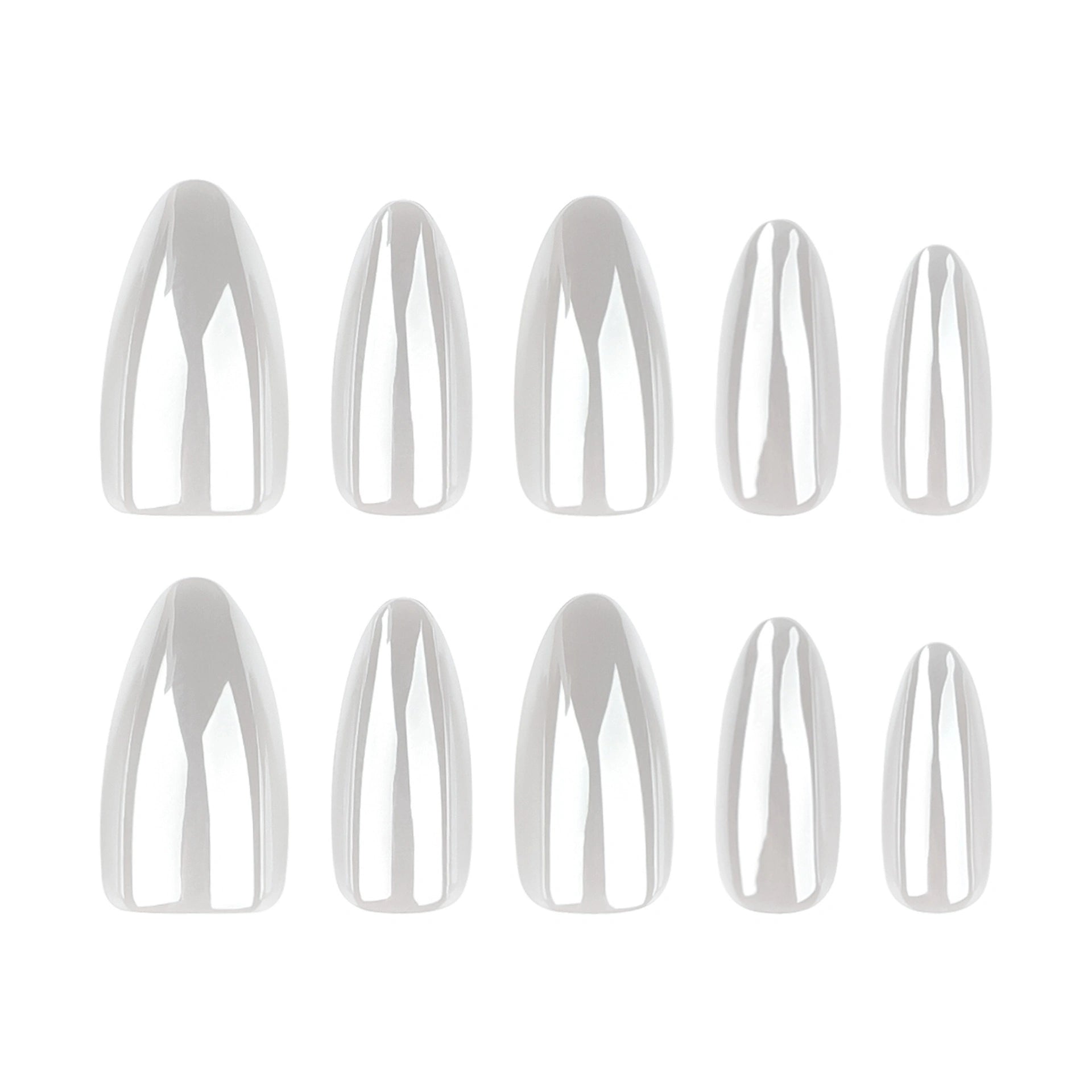 Silver Glaze Almond Press On Nails 24PCS