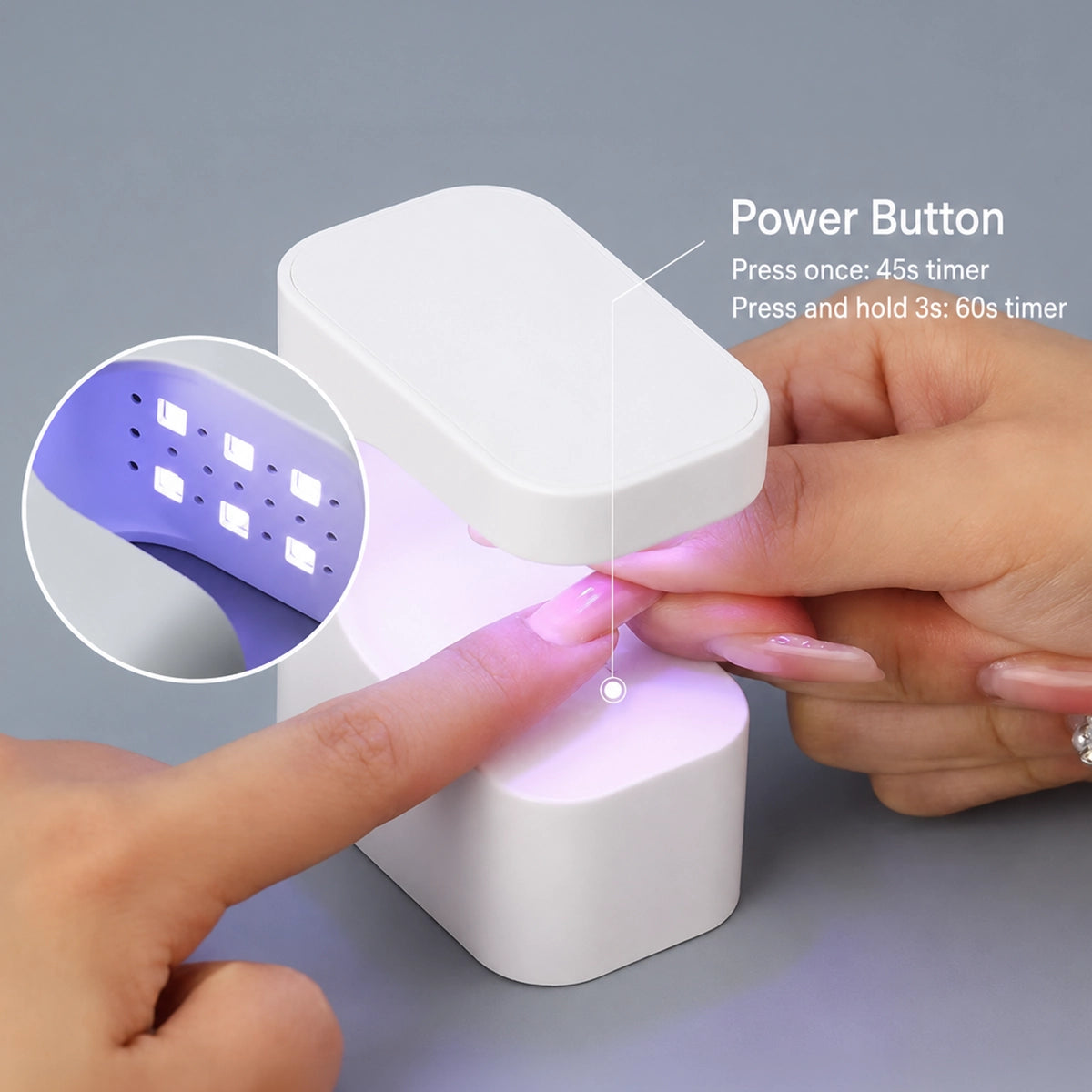 Smart Sensor Mini Square Nail Lamp | Plug-In UV Gel Curing Tool