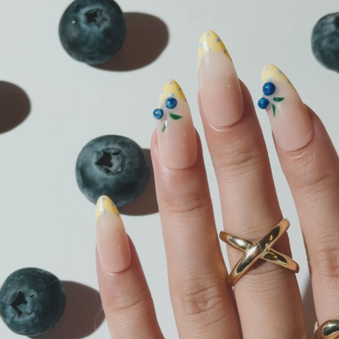 Load video: Blueberry Milk Pubbing Press On Nails | Salon-Pro 10PCS