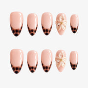 Blush Tortoise Butterfly Almond Press On Nails | Salon-Pro 10PCS