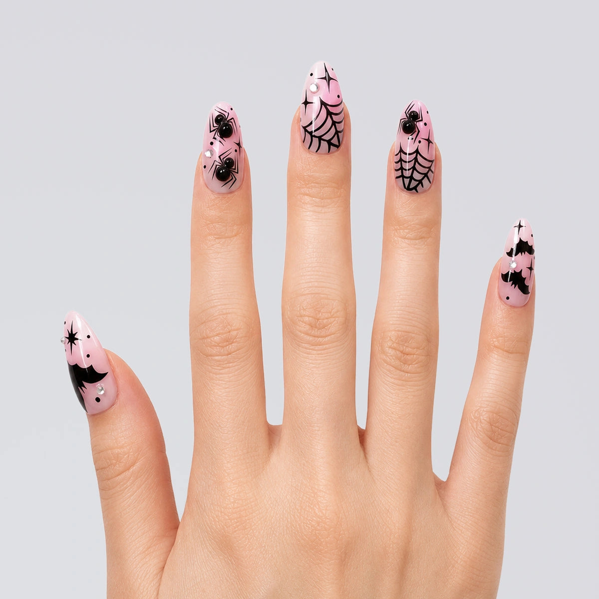 Blush Widow Web Almond Press On Nails | 10PCS