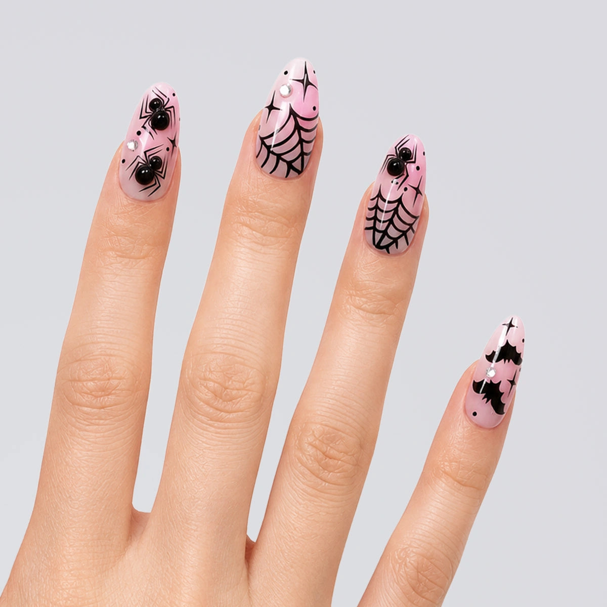 Blush Widow Web Almond Press On Nails | 10PCS