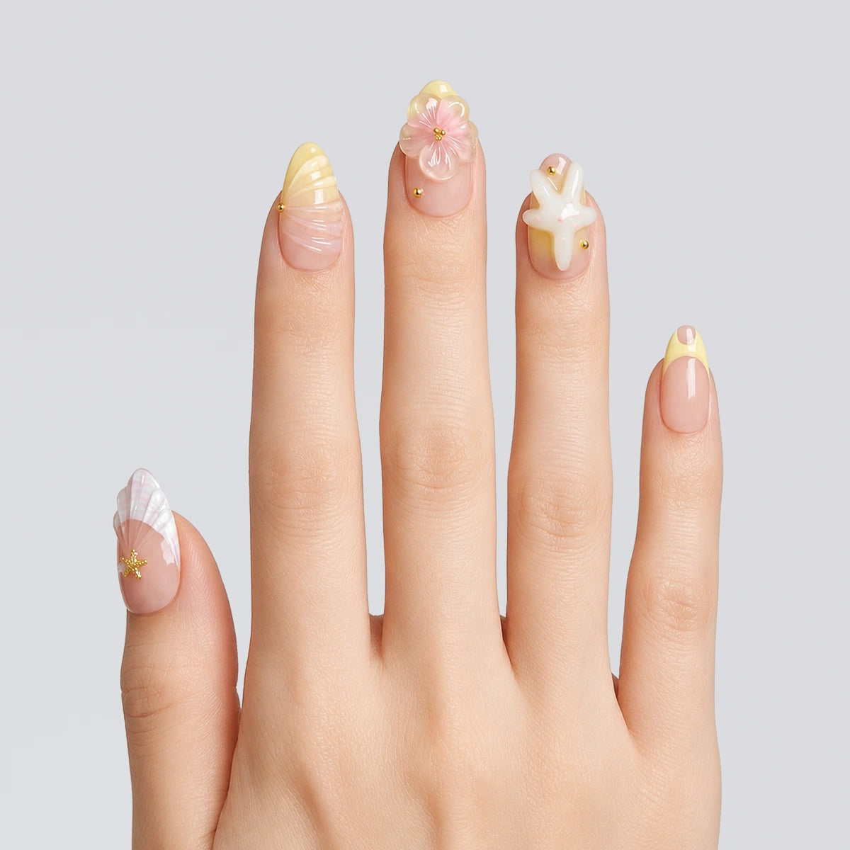 Lemon Blush Jelly Almond Press On Nails | 10PCS