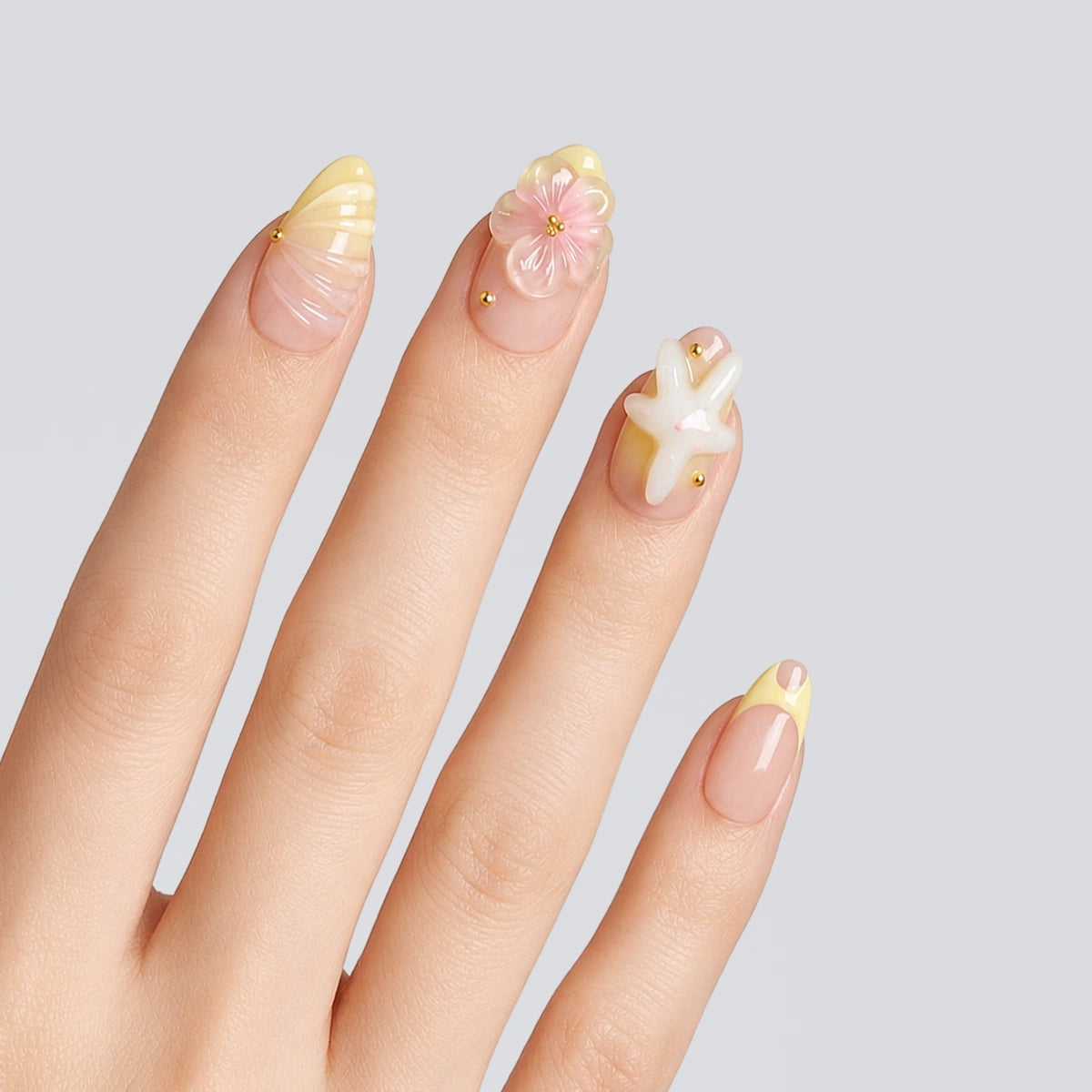 Lemon Blush Jelly Almond Press On Nails | 10PCS
