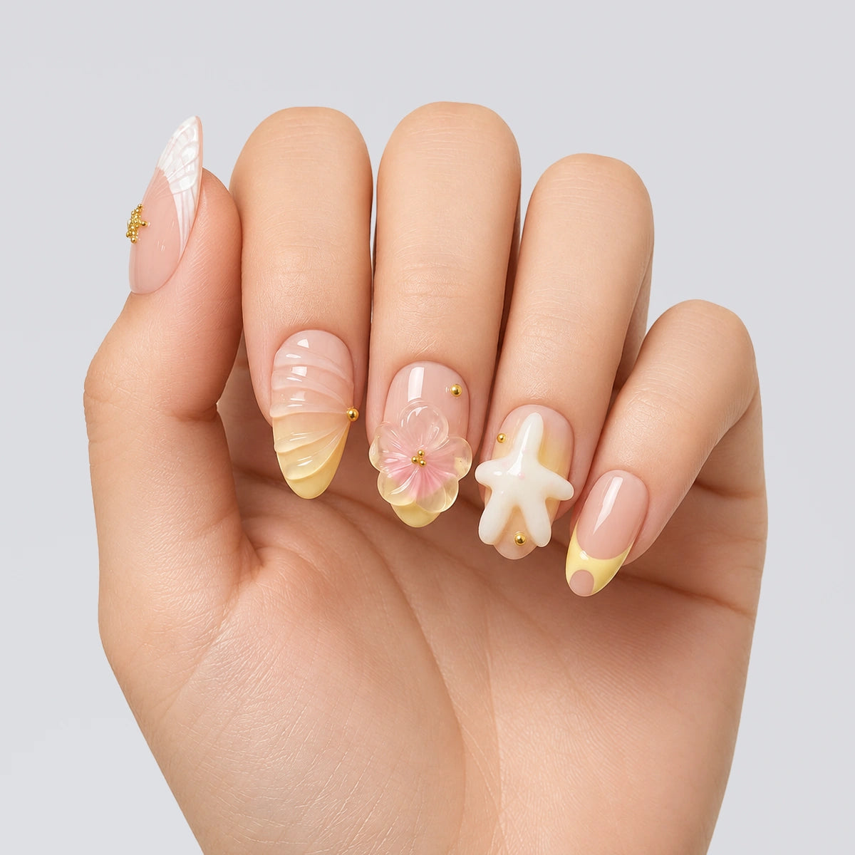 Lemon Blush Jelly Almond Press On Nails | 10PCS