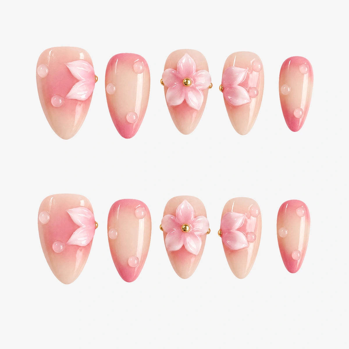 Pink Jelly Bloom Short Almond Press On Nails | Salon-Pro 10PCS
