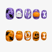 Violet Pumpkin Pop Squoval Press On Nails | 10PCS