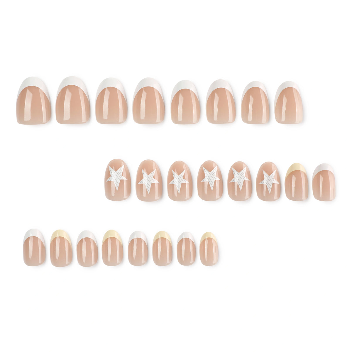 Nude Star French Round Press On Nails 24PCS
